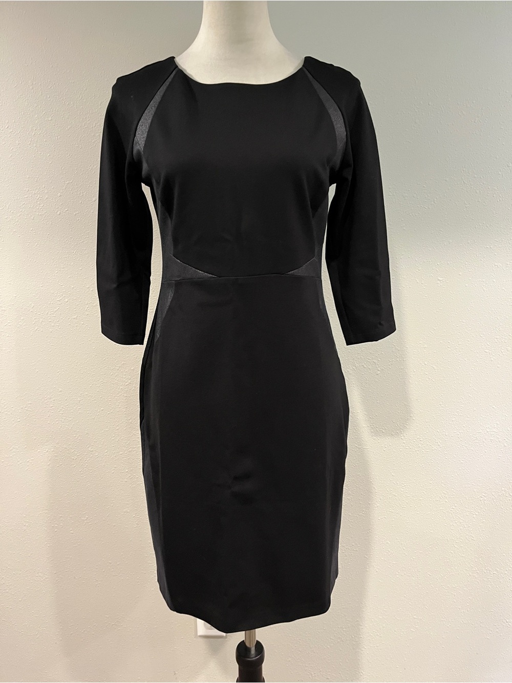 Tribal Classic Black‎ Sheath Dress with pu leather details size small